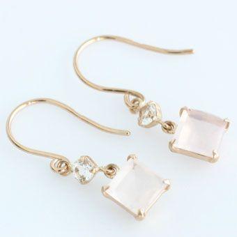 ピアス　ローズクォーツ　ホワイトゴールド MARIHA(マリハ) Organic Gems ピアス ローズクォーツ S K18