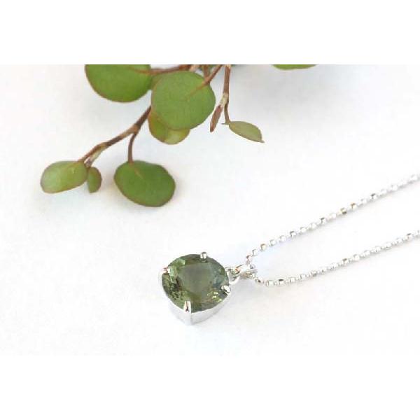 1.18ct　モルダバイトネックレス　（モルダバイト　ネックレス）ホワイトゴールド | ブランド登録なし | 01
