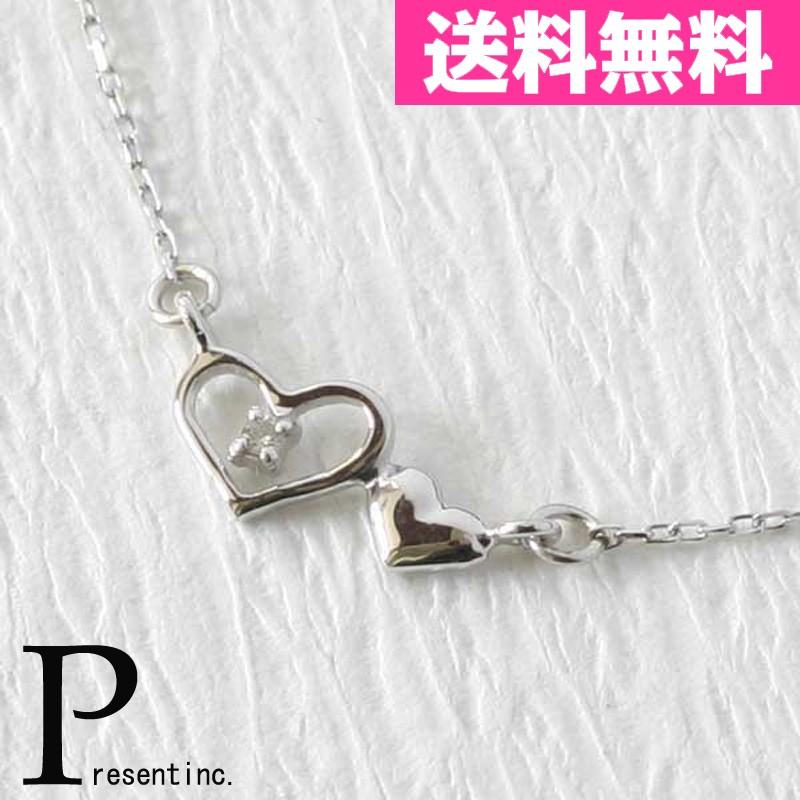 0.01ct　ダイヤモンド　ハート　ネックレス　ホワイトゴールド | ブランド登録なし