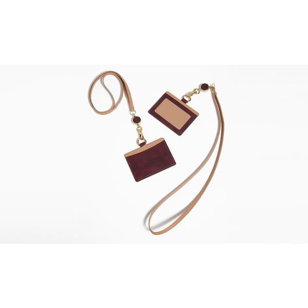 本革IDカードホルダー（古城：オールドワイン） (牛本革 レザー