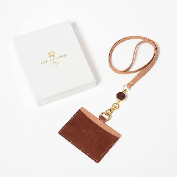 本革idカードホルダー 古城 キャメルブラウン 牛本革 レザー レディース メンズ 皮 カード入れ カードケース 男性 女性 ネックストラップ 社員証 007 誕生日プレゼント ネット 通販 Yahoo ショッピング