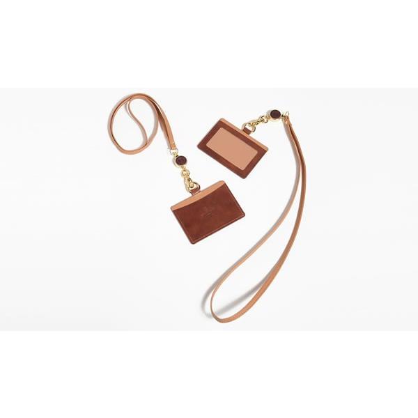 本革idカードホルダー 古城 キャメルブラウン 牛本革 レザー レディース メンズ 皮 カード入れ カードケース 男性 女性 ネックストラップ 社員証 007 誕生日プレゼント ネット 通販 Yahoo ショッピング