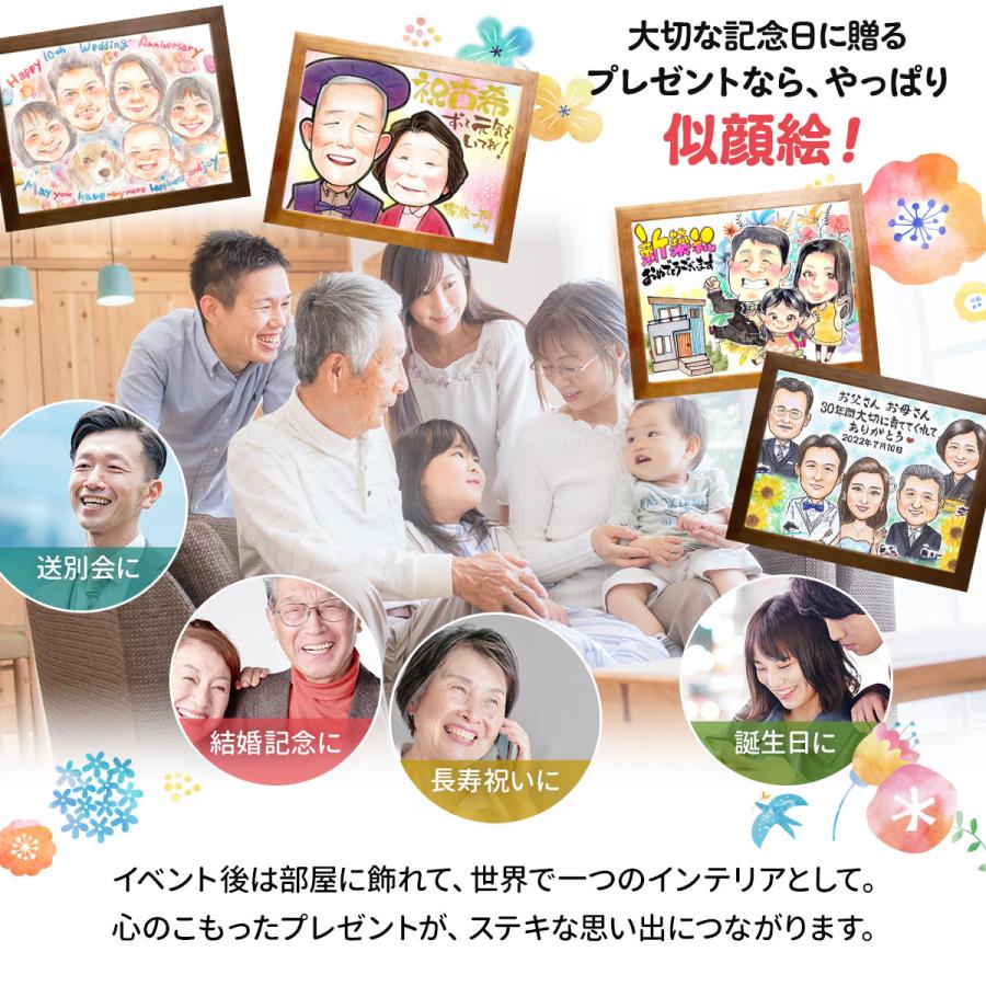 銀婚式 プレゼント 記念品 お祝い 似顔絵 贈り物 両親 親へ 金婚式