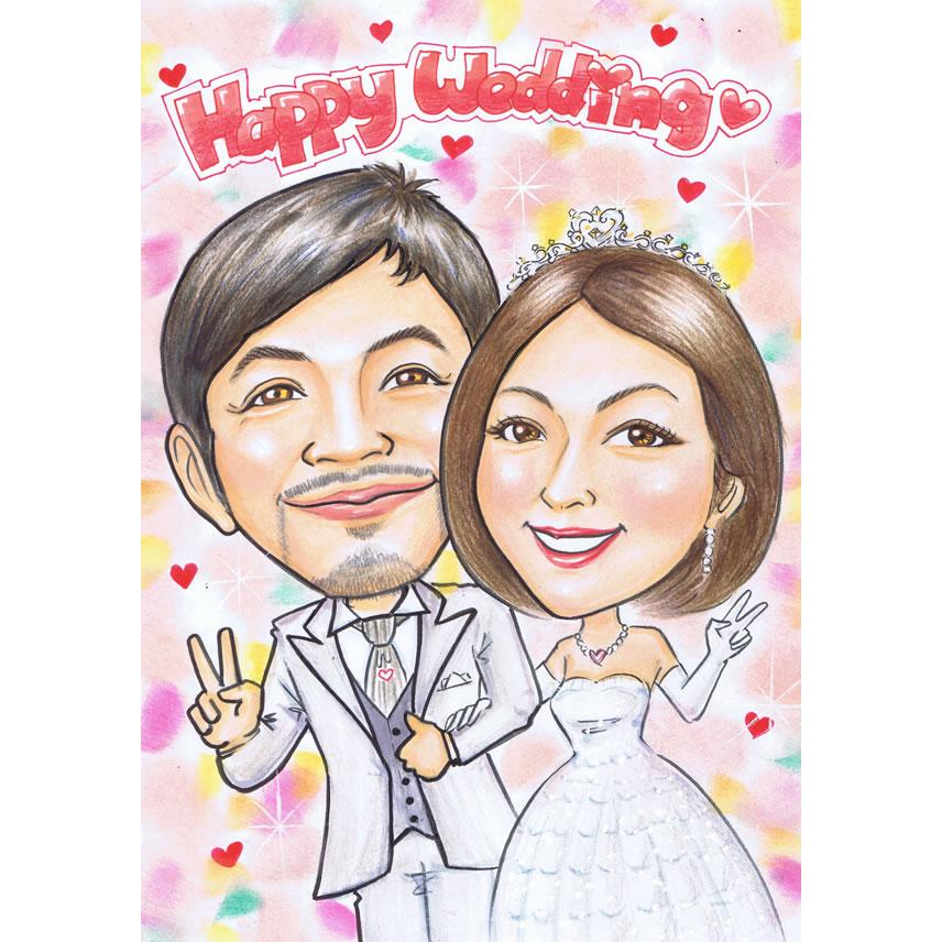 ウェルカムボード 似顔絵 結婚式 手作り 文字 玄関 ウェディングボード