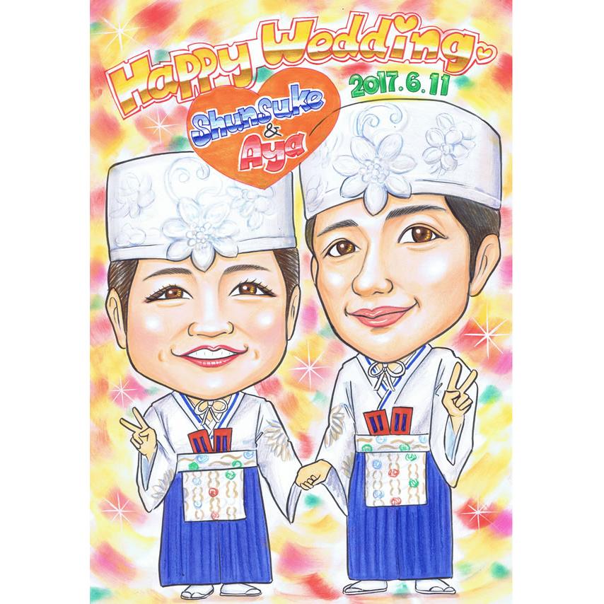 ❤️幸せウェディング似顔絵❤️ ウェルカムボード 似顔絵 結婚式 手作り 文字 玄関 ウェディングボード