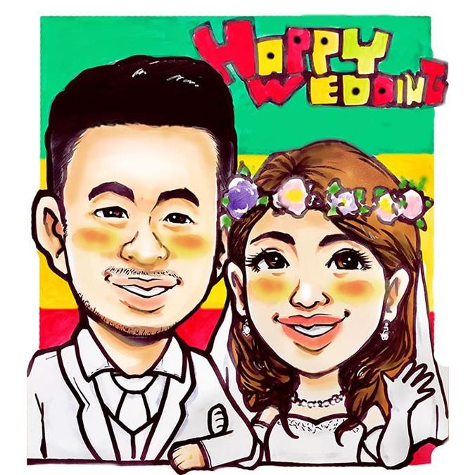 ❤️幸せウェディング似顔絵❤️ ウェルカムボード 似顔絵 結婚式 手作り 文字 玄関 ウェディングボード