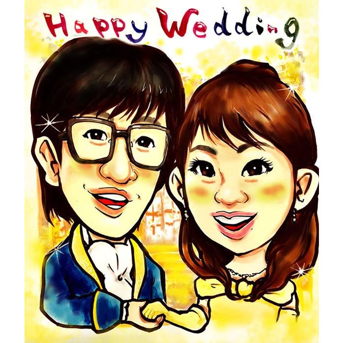 額付き♡Welcomeボード・似顔絵・Weddingボード 似顔絵 ウェルカムボード プレゼント 手作り 結婚式 ウェディング