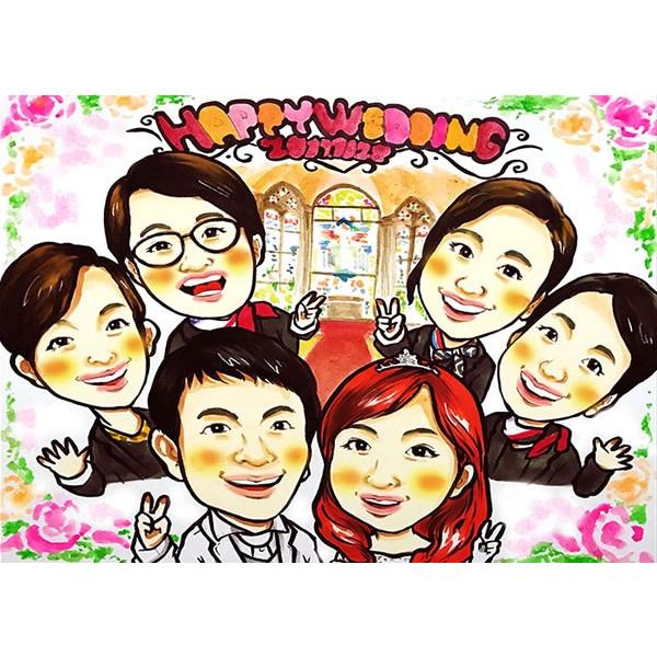 ウェルカムボード 似顔絵 結婚式 ウェディング ブライダル サンクス