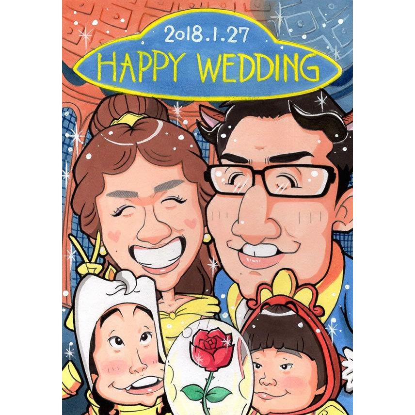 似顔絵 ウェルカムボード プレゼント 手作り 結婚式 ウェディング