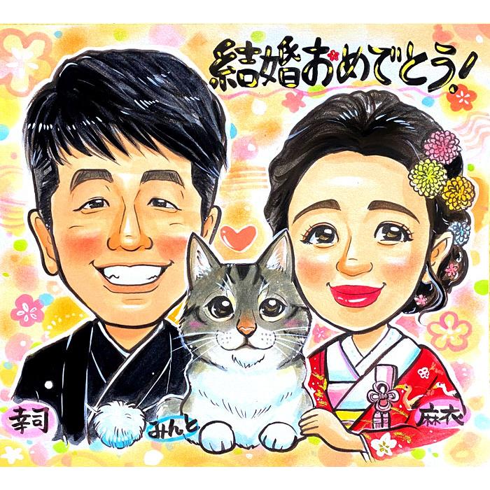 ウェルカムボード 似顔絵 玄関 結婚式 写真 手作り ウェディング