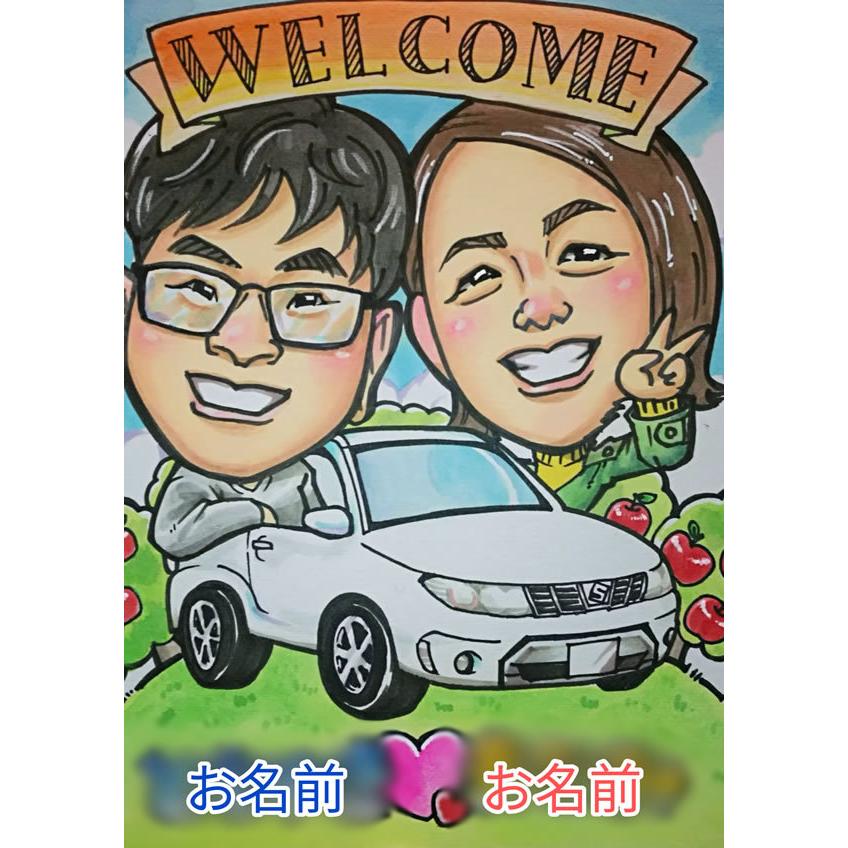 ウェルカムボード 似顔絵 結婚式 ウェディング ブライダル サンクス