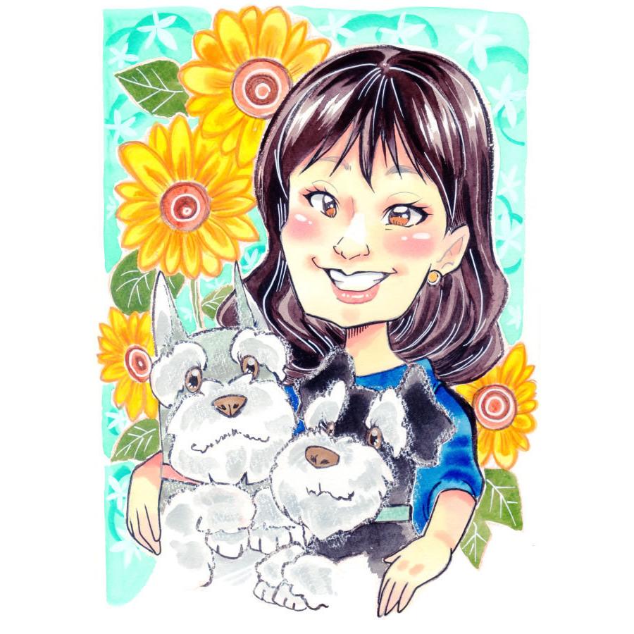 似顔絵 プレゼント イラスト 写真から 家族 結婚 記念日 誕生日 彼氏