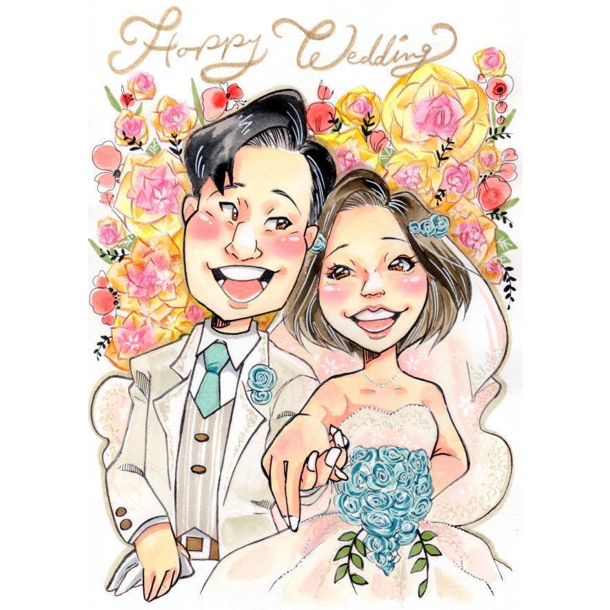 似顔絵 プレゼント イラスト 写真から 家族 結婚 記念日 誕生日 彼氏