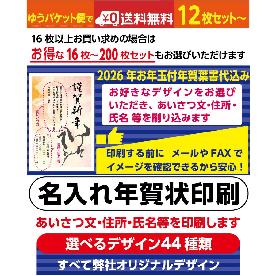 名入れ年賀状印刷 あいさつ文変更可能 印刷する前にイメージ確認