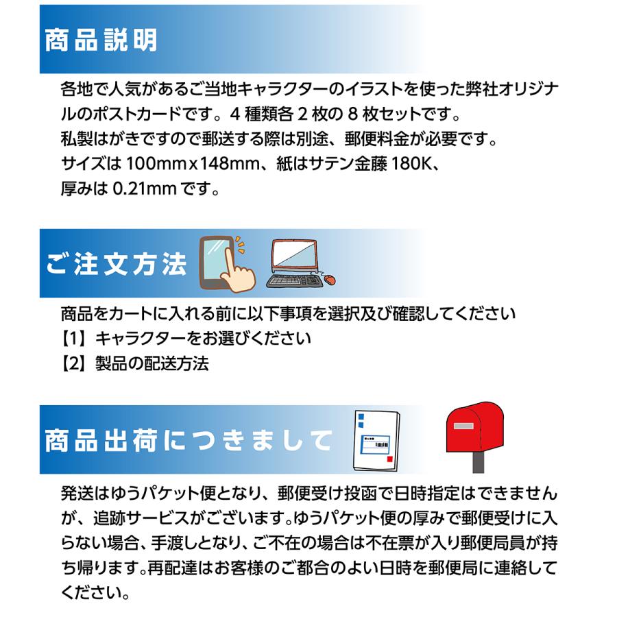 ご当地キャラクター ポストカード 8枚セット 送料無料 |  | 12
