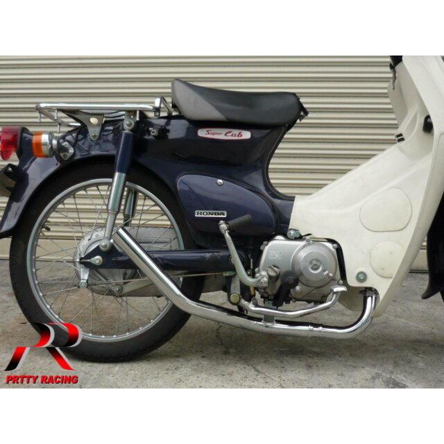 HONDA カブ　マフラー HONDA カブ ストレート管 メッキ マフラー PRETTY : PRETTYRACING