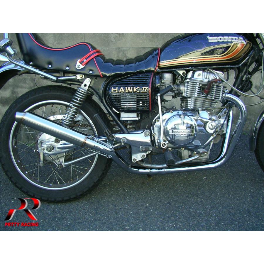 バブ　ホーク　ストレートマフラー50パイメッキ　CB250 楽天市場】HONDA CB250T CB400T 極 ホーク2 サイドクロス管 メガホン