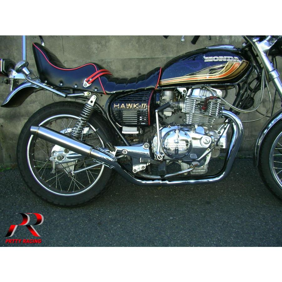 cb400t cb250tマフラー プリティー HONDA CB250T CB400T ホーク2 2-1管 50.8π ALサイレンサー