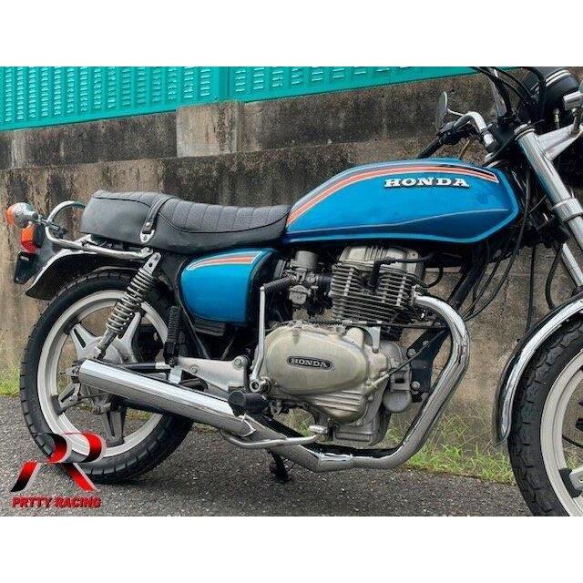 プリティ― HONDA ホーク2 【角管】メッキ マフラー : PRETTYRACING