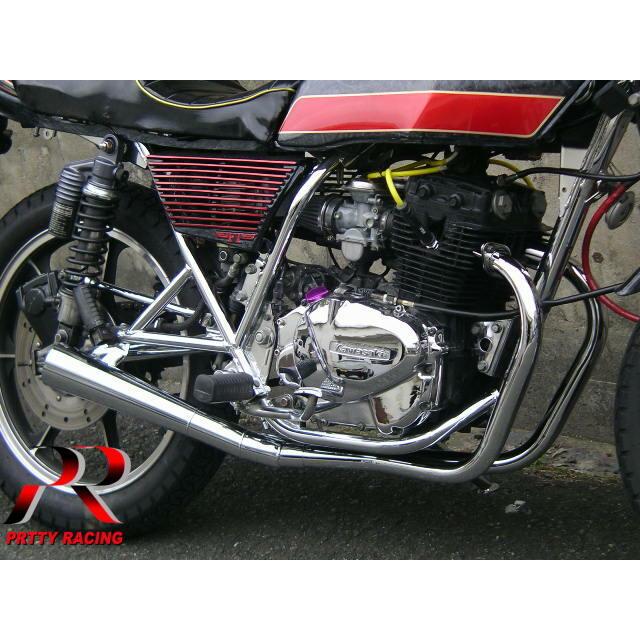 プリティー KAWASAKI Z250FT 【極】 メガホン マフラー メッキ
