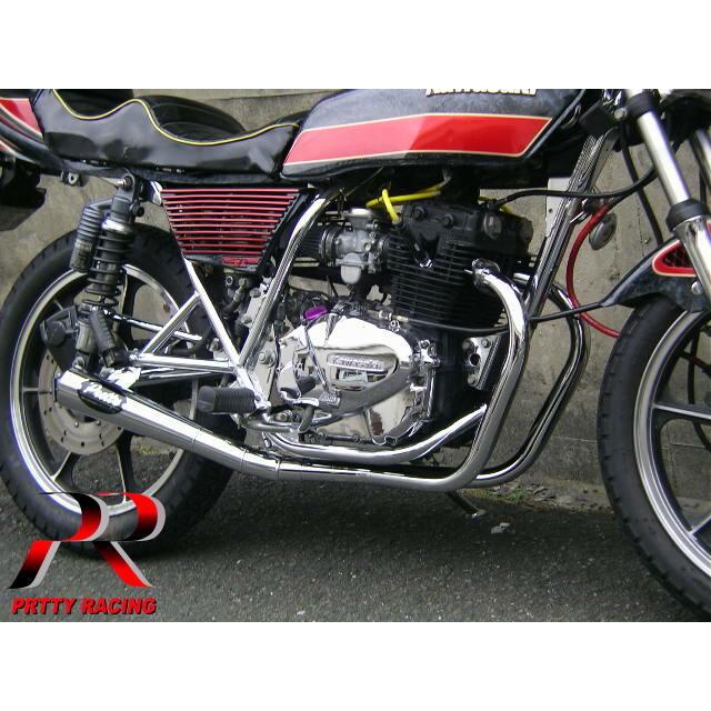 プリティー KAWASAKI Z250FT 【極】 メガホン マフラー メッキ