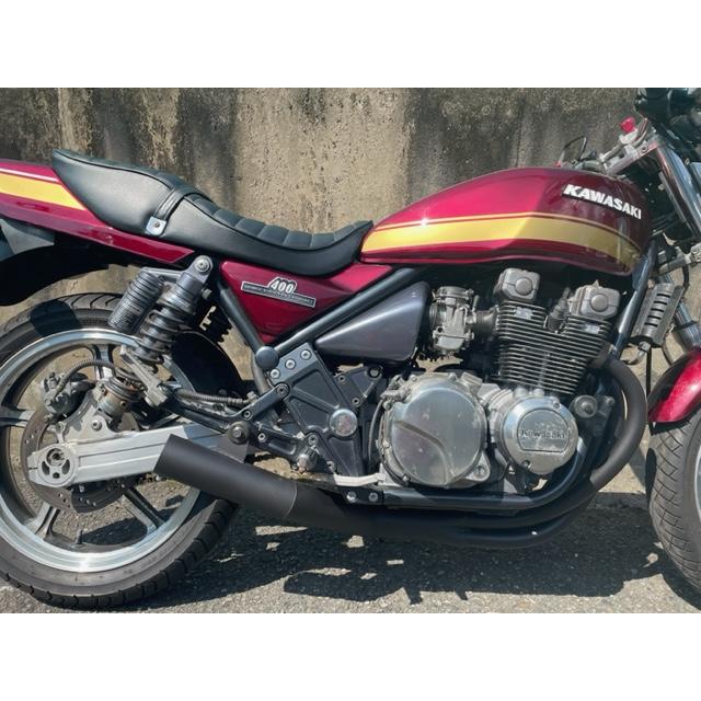 プリティー KAWASAKI SPIDER ゼファー400 手曲げショート管 黒 プリティー KAWASAKI SPIDER ゼファー400 手曲げショート管 黒