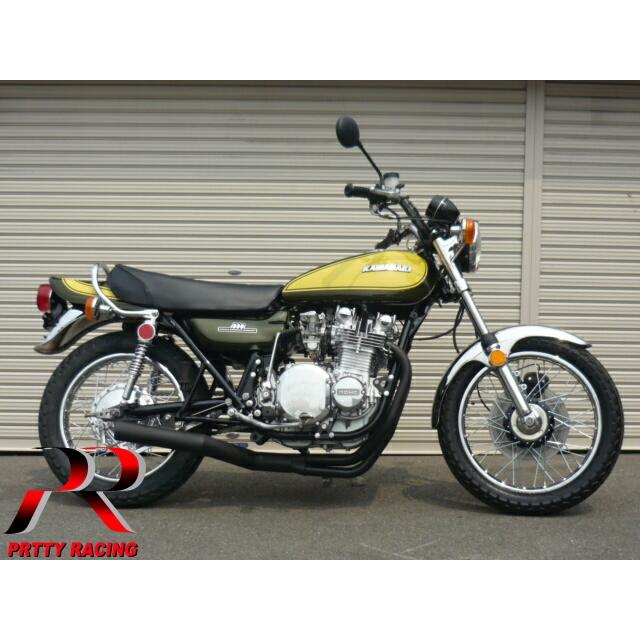 PRETTYRACING SPIDER KAWASAKI Z1/Z2 ショート管 70π 黒 PRETTYRACING SPIDER KAWASAKI Z1/Z2 ショート管 70π 黒