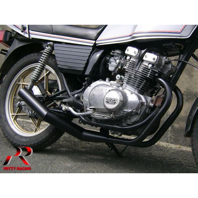 プリティー SUZUKI GSX250E ザリ ショート管 70π マフラー 黒 プリティー SUZUKI GSX250E ザリ ショート管 70π マフラー 黒