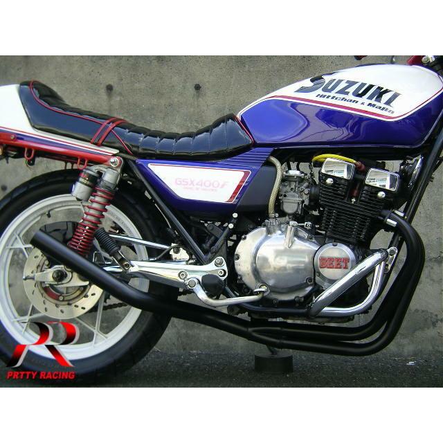 プリティ― SUZUKI GSX400F ミドル管 50.8π マフラー 黒 : PRETTYRACING