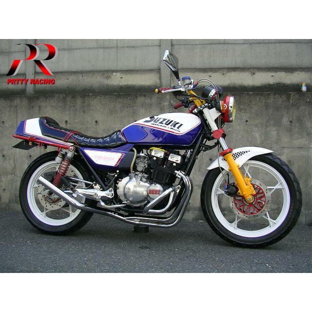 プリティ― SUZUKI GSX400FS ミドル管 50.8π マフラー メッキ