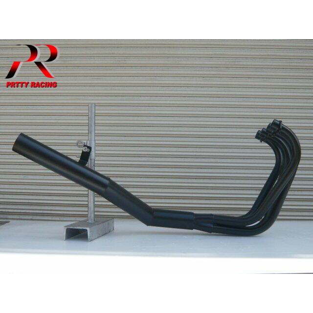 イナズマ400ショート管 プリティー SUZUKI イナズマ400 ショート管 70π マフラー 黒