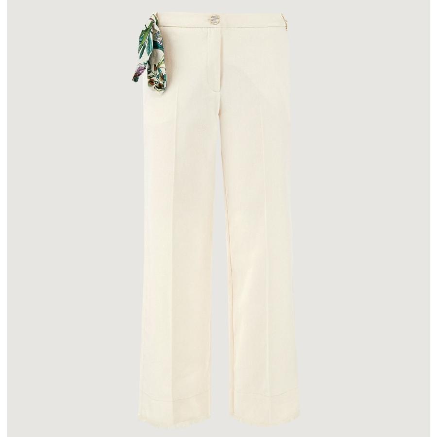 marella ホワイトpantsフリンジ 