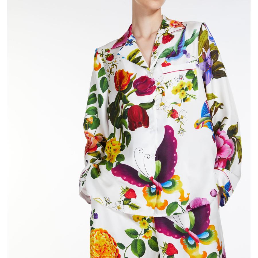 【限定50%OFF】 MAX MARA　WEEKEND レディース ピュア シルク フラワープリント シャツ 長袖  `ホワイト`CALDAIA-SHIRT | MAXMARA WEEKEND LINE | 04