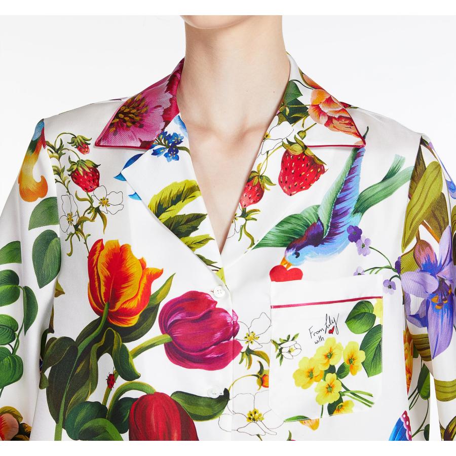 【限定50%OFF】 MAX MARA　WEEKEND レディース ピュア シルク フラワープリント シャツ 長袖  `ホワイト`CALDAIA-SHIRT | MAXMARA WEEKEND LINE | 05
