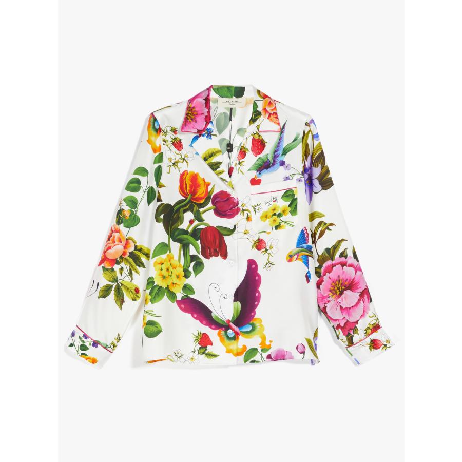 【限定50%OFF】 MAX MARA　WEEKEND レディース ピュア シルク フラワープリント シャツ 長袖  `ホワイト`CALDAIA-SHIRT | MAXMARA WEEKEND LINE | 06