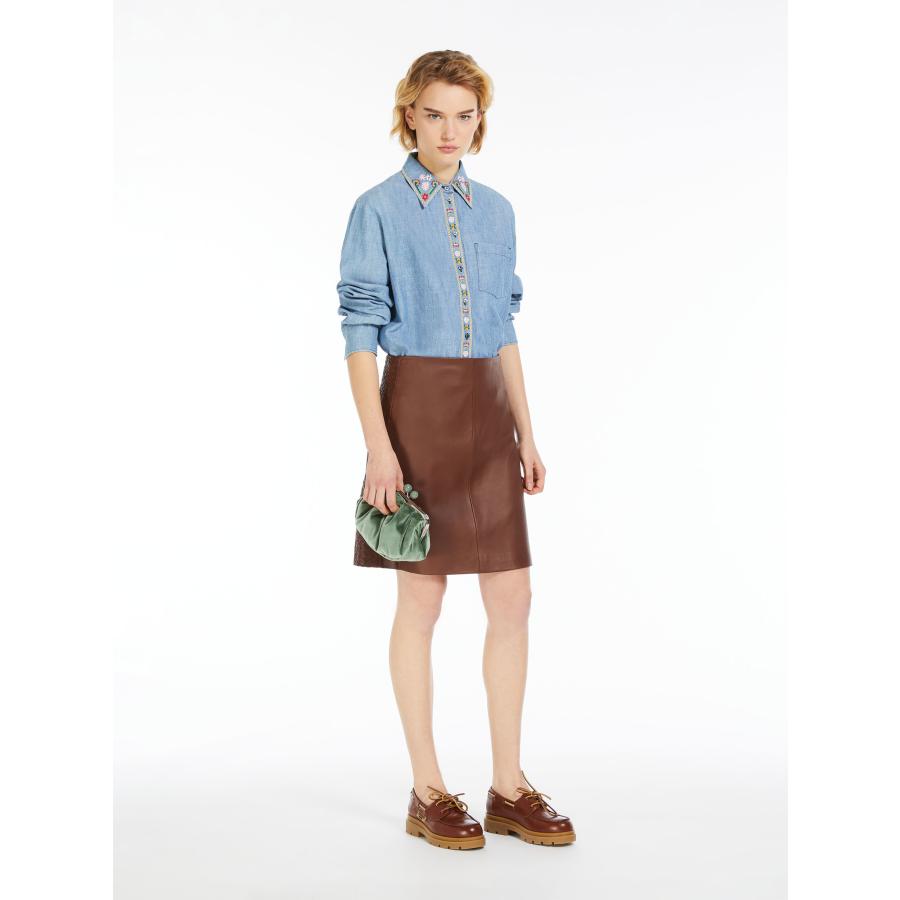 【セール40%OFF】MAX MARA WEEKEND レディース 刺繍 ピュアコットンシャンブレーデニムシャツ 長袖`ブルー‘ UDINE-SHIRT | MAXMARA WEEKEND LINE