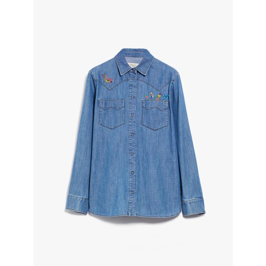 【セール40%OFF】MAX MARA WEEKEND レディース 刺繍 ピュアコットンシャンブレーデニムシャツ 長袖`ブルー‘ UDINE-SHIRT | MAXMARA WEEKEND LINE | 05