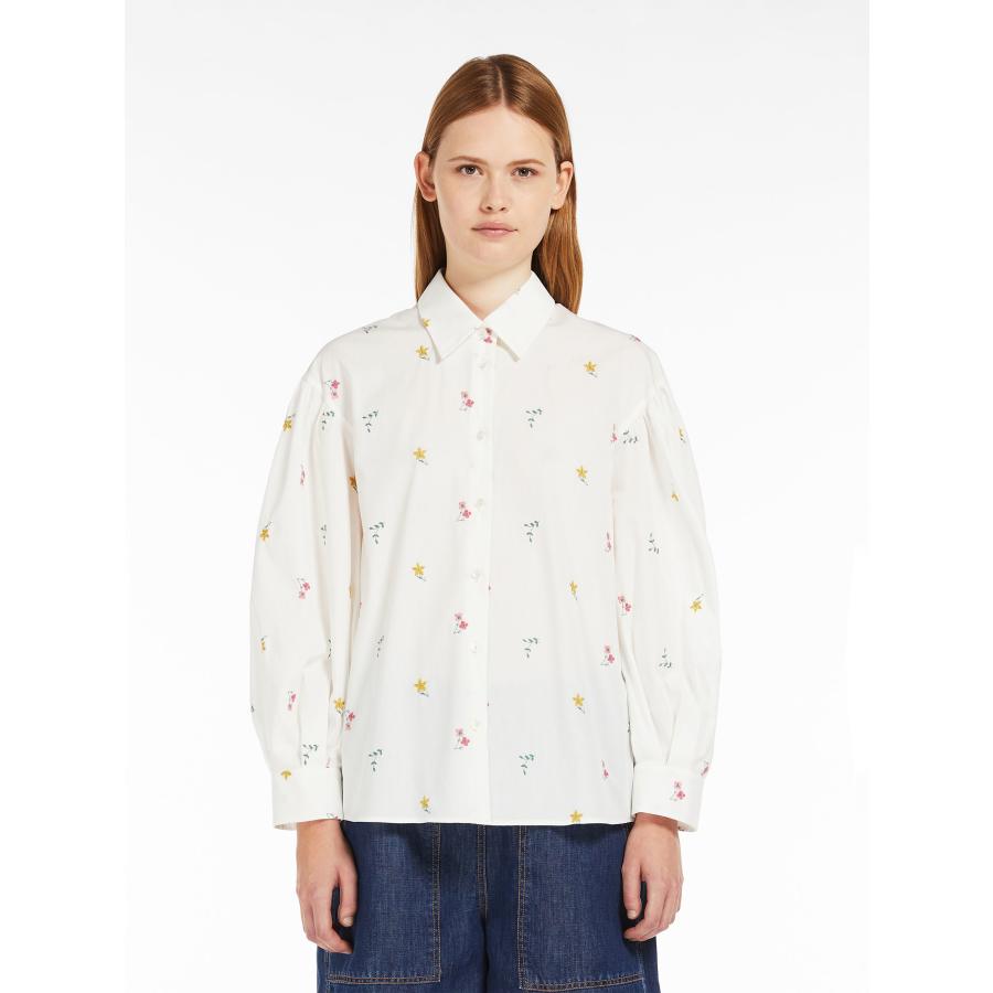 【セール40%OFF】MAX MARA WEEKEND レディース 刺繍 ピュアコットン シャツ 長袖`ホワイト‘`ブルー‘ VILLAR-SHIRT | MAXMARA WEEKEND LINE | 01