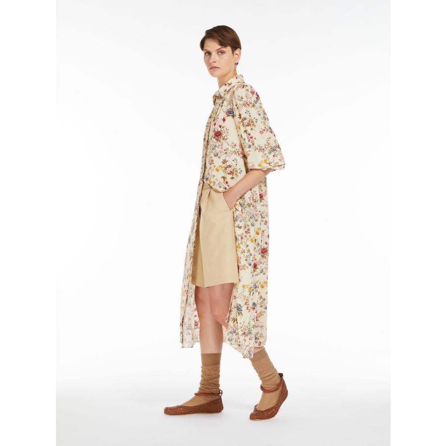 【セール40%OFF!】 MAX MARA　WEEKEND レディース シルク クレープデシン フラワープリント シャツドレス 長袖 ロング丈ドレス  `アイボリー`CIAD-DRESSの画像