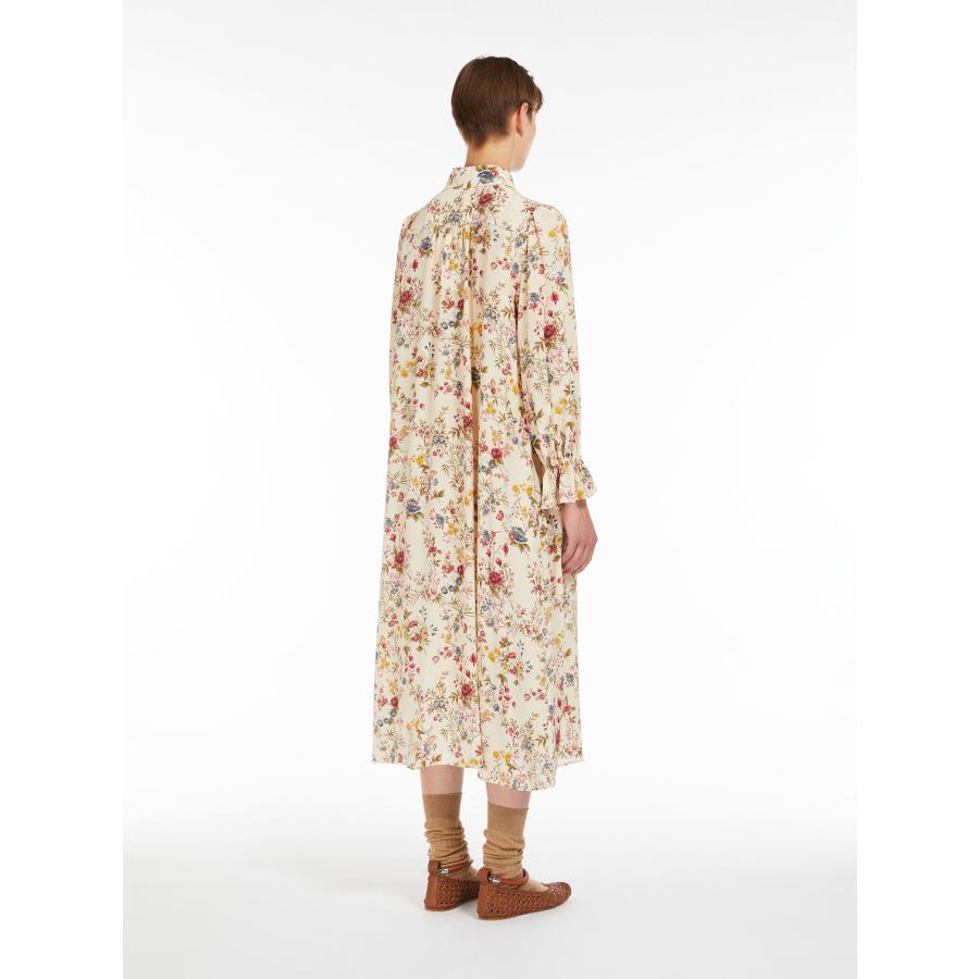 【セール40%OFF!】 MAX MARA　WEEKEND レディース シルク クレープデシン フラワープリント シャツドレス 長袖 ロング丈ドレス  `アイボリー`CIAD-DRESSの画像