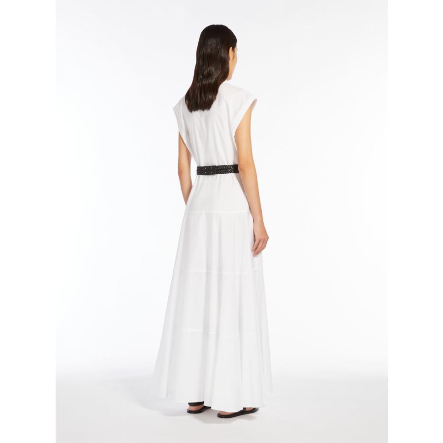 【セール40%OFF】MAX MARA  STUDIO 　レディース ピュアコットン ポプリン シャツドレス  ロング丈 ‘タバコブラウン`‘ホワイト‘    AMPEX-DRESSの画像
