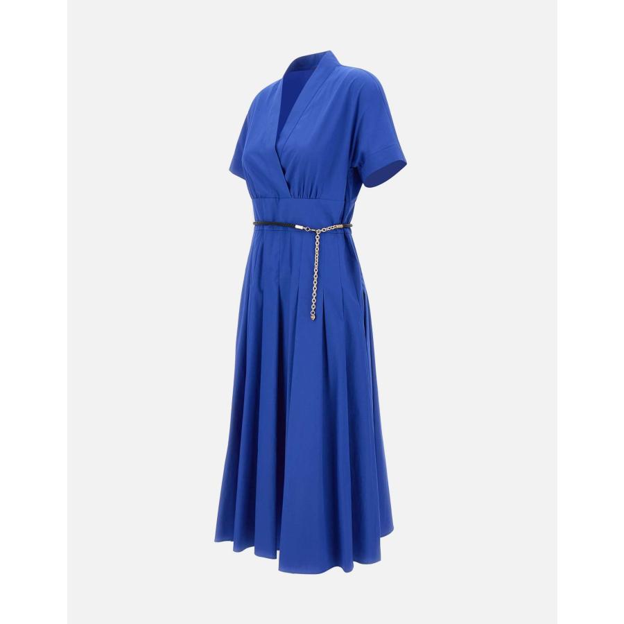 【セール40%OFF】MAX MARA  STUDIO 　レディース ピュアコットン ポプリン クロスオーバードレス  ロング丈 ‘ブルー`‘ピンク‘    ALATRI - DRESSの画像