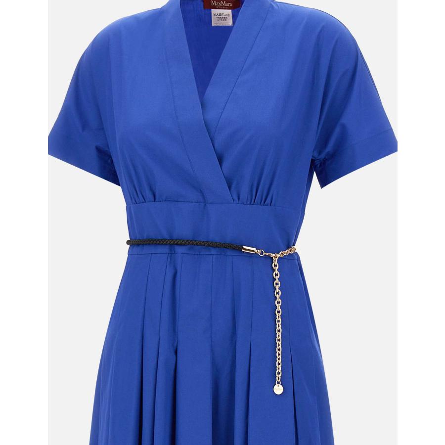 【セール40%OFF】MAX MARA  STUDIO 　レディース ピュアコットン ポプリン クロスオーバードレス  ロング丈 ‘ブルー`‘ピンク‘    ALATRI - DRESSの画像