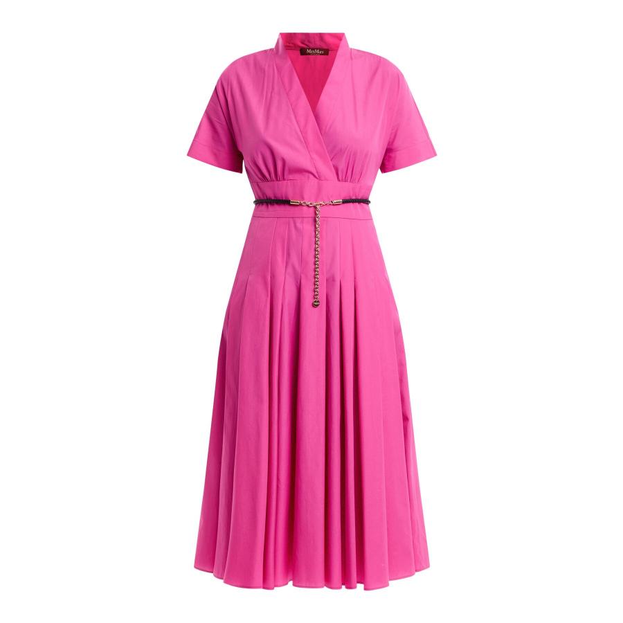 【セール40%OFF】MAX MARA  STUDIO 　レディース ピュアコットン ポプリン クロスオーバードレス  ロング丈 ‘ブルー`‘ピンク‘    ALATRI - DRESSの画像