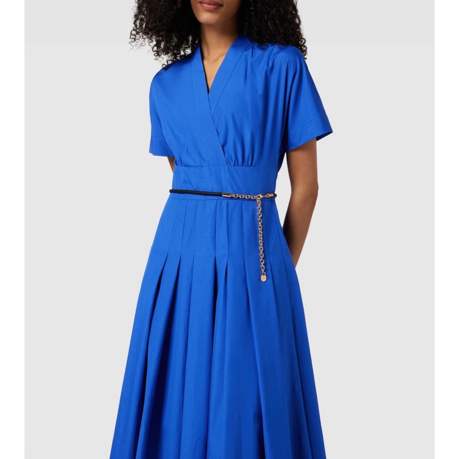 【セール40%OFF】MAX MARA  STUDIO 　レディース ピュアコットン ポプリン クロスオーバードレス  ロング丈 ‘ブルー`‘ピンク‘    ALATRI - DRESSの画像