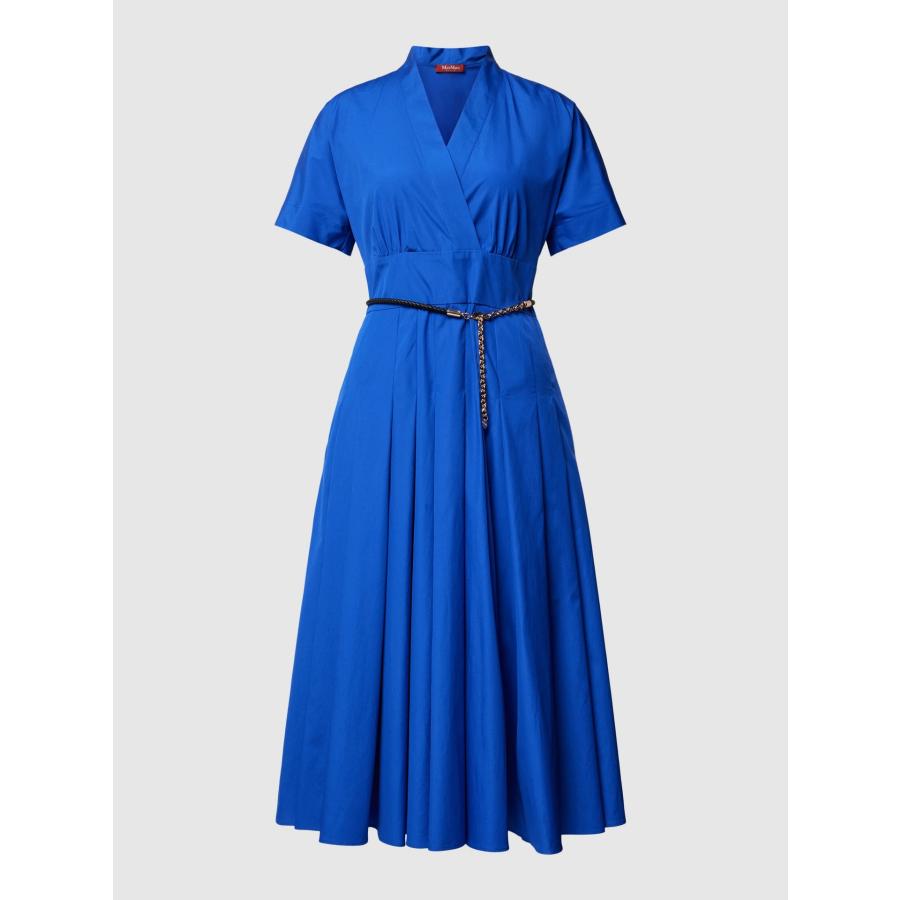 【セール40%OFF】MAX MARA  STUDIO 　レディース ピュアコットン ポプリン クロスオーバードレス  ロング丈 ‘ブルー`‘ピンク‘    ALATRI - DRESSの画像