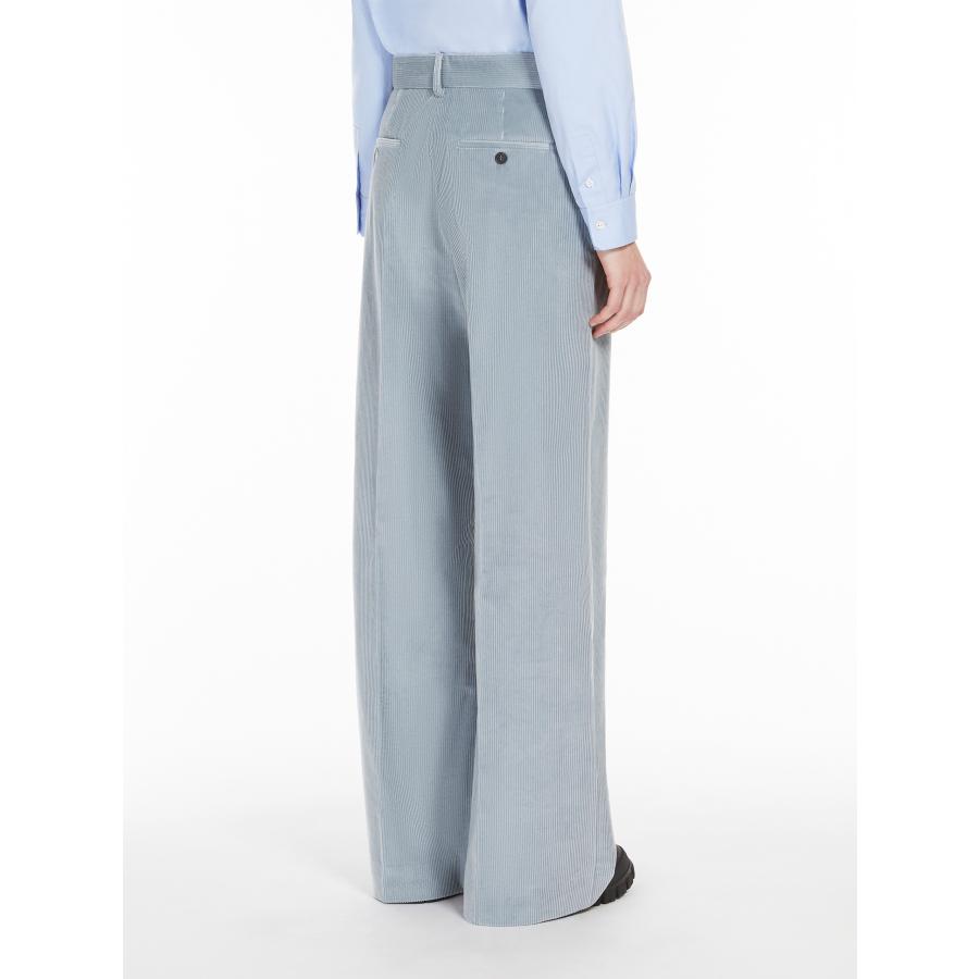 S Max Mara ネイビー　ワイドパンツ 34 S Max Mara】Dante コットン＆リネンツイル ワイドパンツ