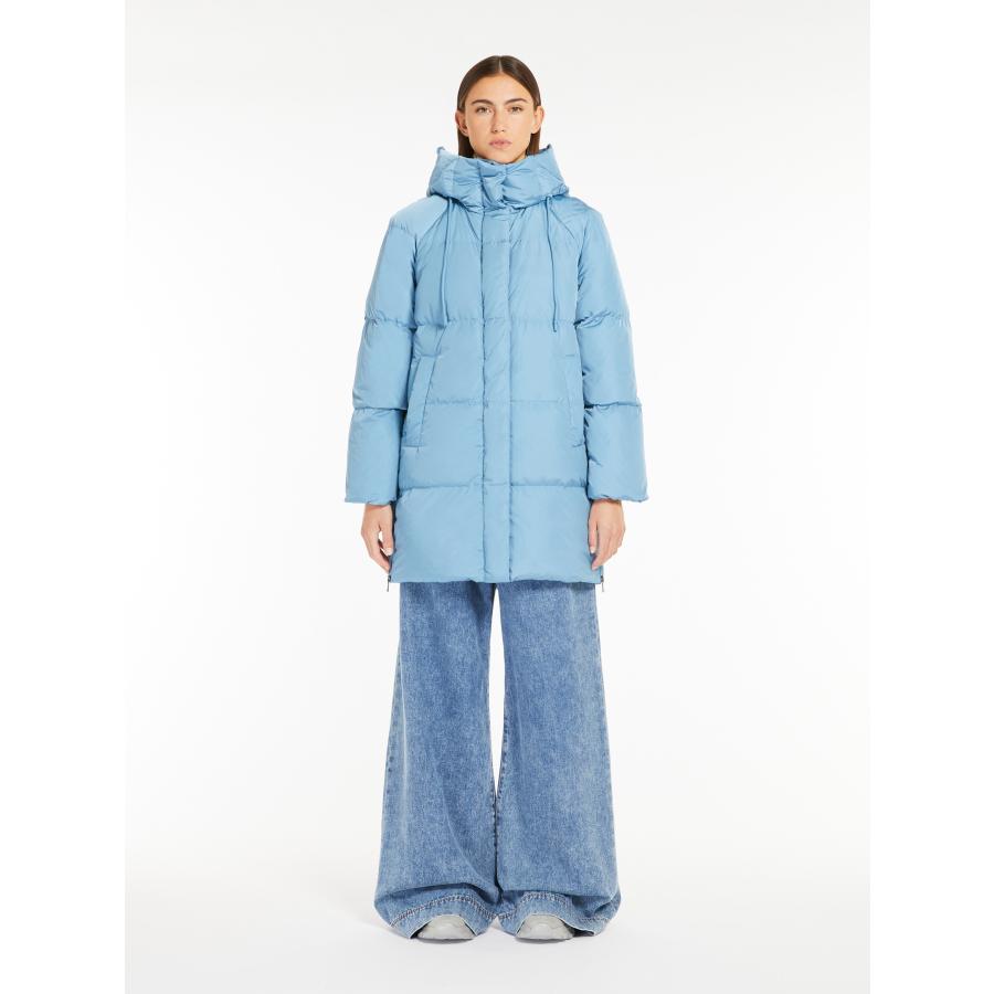 マックスマーラ CUBE 40 リバーシブルナイロンタフタパーカ 水色 チェック マックスマーラ CUBE 40 リバーシブルナイロンタフタパーカ 水色