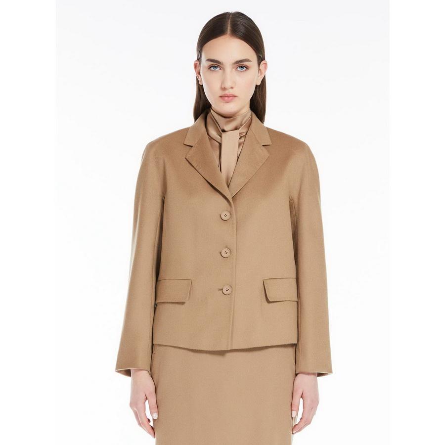 【限定40%OFF】MAX MARA STUDIO レディース   ピュアウール  シングルブレスト   テーラード ジャケット `キャメル‘ `ライトグレー`COGNE-JACKETの画像