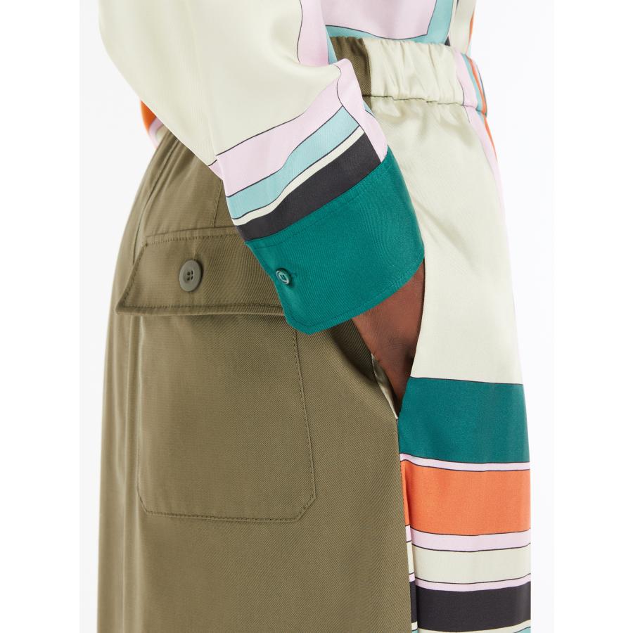 極美品　マックスマーラ　ベルト　ワンピース　ロング丈　40 L カーキ　春夏 Max Mara - Max Mara / マックスマーラ | シルク混 ギャザー